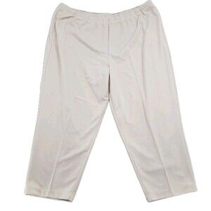 Blair NEW Womens Ponte Pants Size 32W Ivory Pockets Inseam 30 Pull On Plus